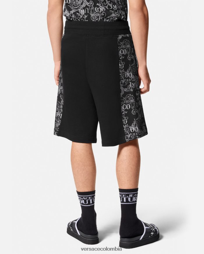 hombres shorts deportivos de alta costura con logo Versace negro 2RP40F2423 ropa