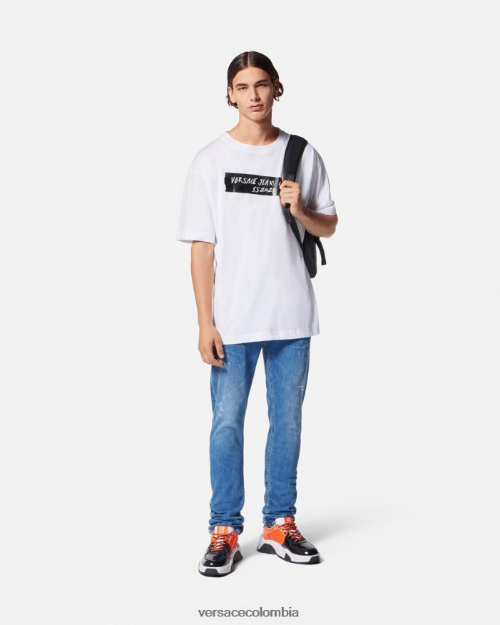 hombres vaqueros ajustados Versace azul 2RP40F2419 ropa