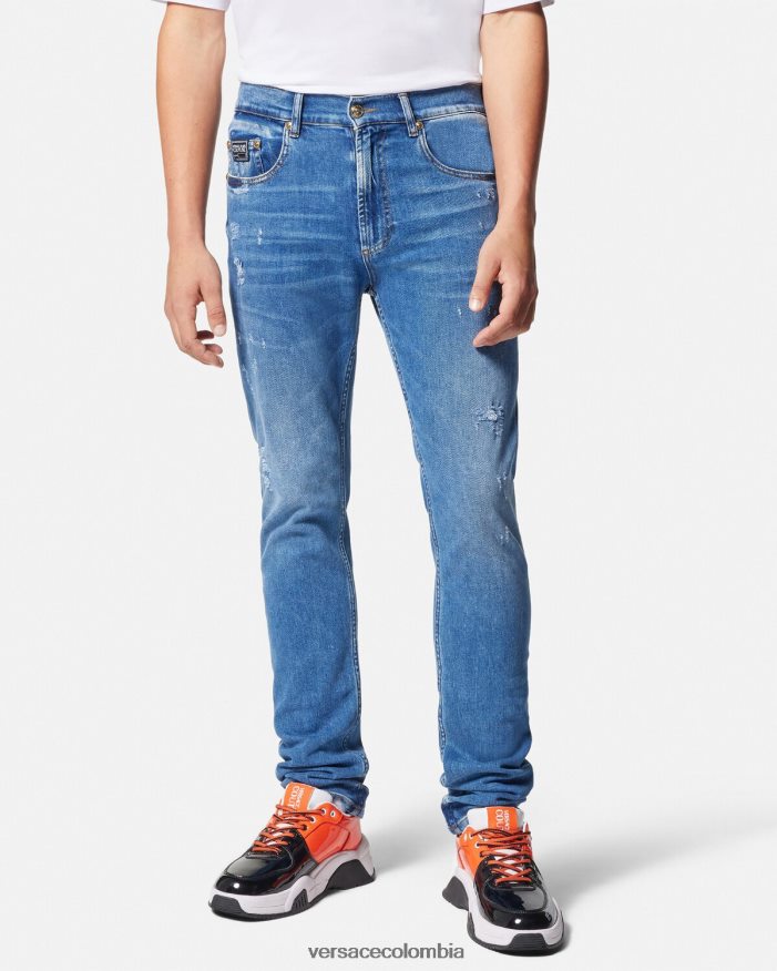 hombres vaqueros ajustados Versace azul 2RP40F2419 ropa