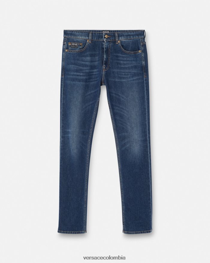 hombres vaqueros con emblema en V Versace azul 2RP40F2383 ropa