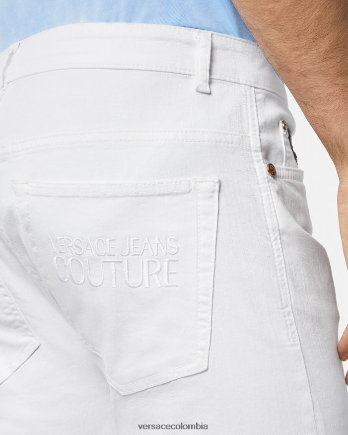 hombres vaqueros con logo Versace blanco 2RP40F2440 ropa