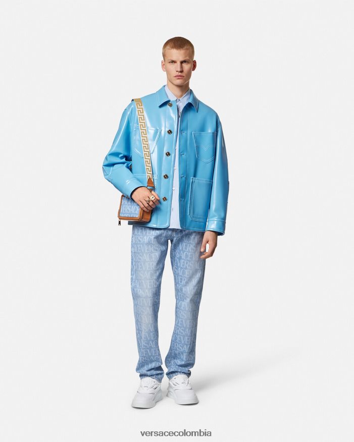 hombres vaqueros por toda la prenda Versace azul 2RP40F1435 ropa