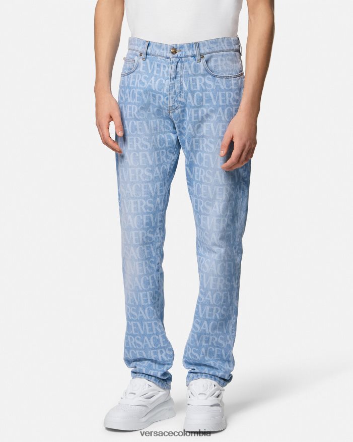 hombres vaqueros por toda la prenda Versace azul 2RP40F1435 ropa