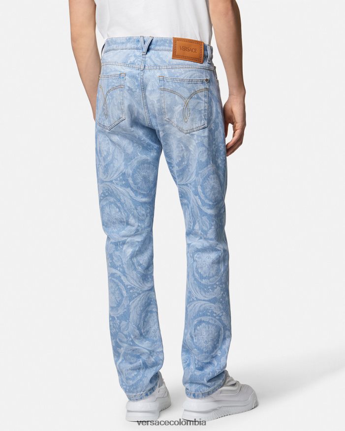 hombres vaqueros por toda la prenda Versace azul 2RP40F1435 ropa