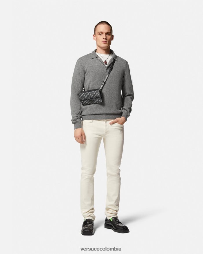 hombres vaqueros slim con medusa Versace blanco 2RP40F1451 ropa