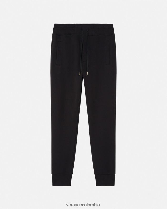 hombres pantalones deportivos con emblema en V Versace oro negro 2RP40F2436 ropa