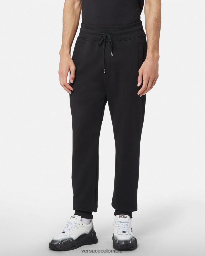 hombres pantalones deportivos con emblema en V Versace oro negro 2RP40F2436 ropa