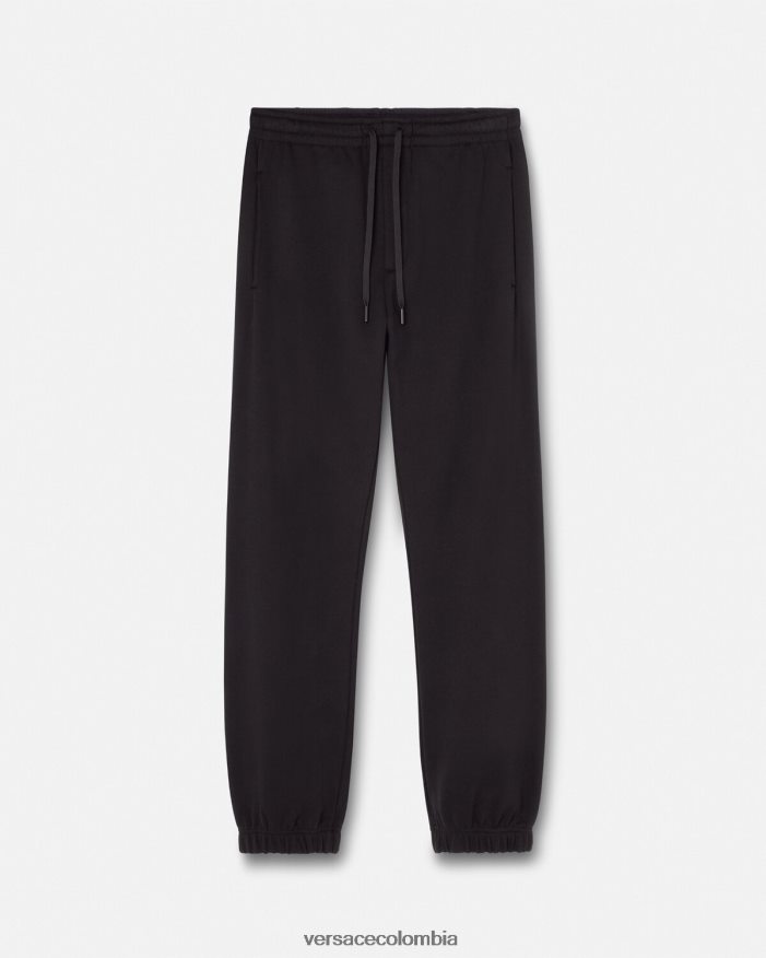 hombres pantalones deportivos con logo y rosas Versace negro 2RP40F2381 ropa