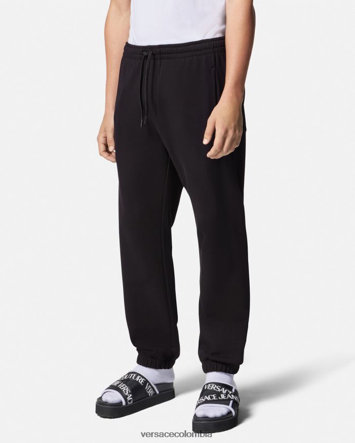 hombres pantalones deportivos con logo y rosas Versace negro 2RP40F2381 ropa