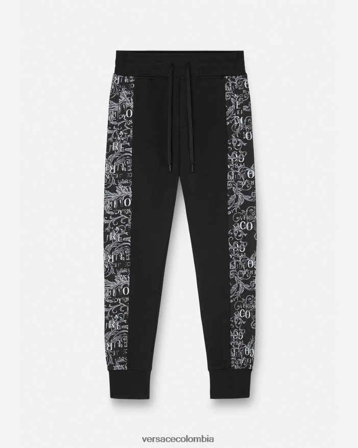 hombres pantalones deportivos de alta costura con logo Versace negro 2RP40F2426 ropa