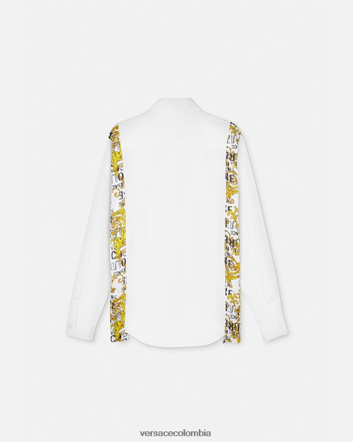 hombres camisa de alta costura con logo Versace blanco 2RP40F2399 ropa
