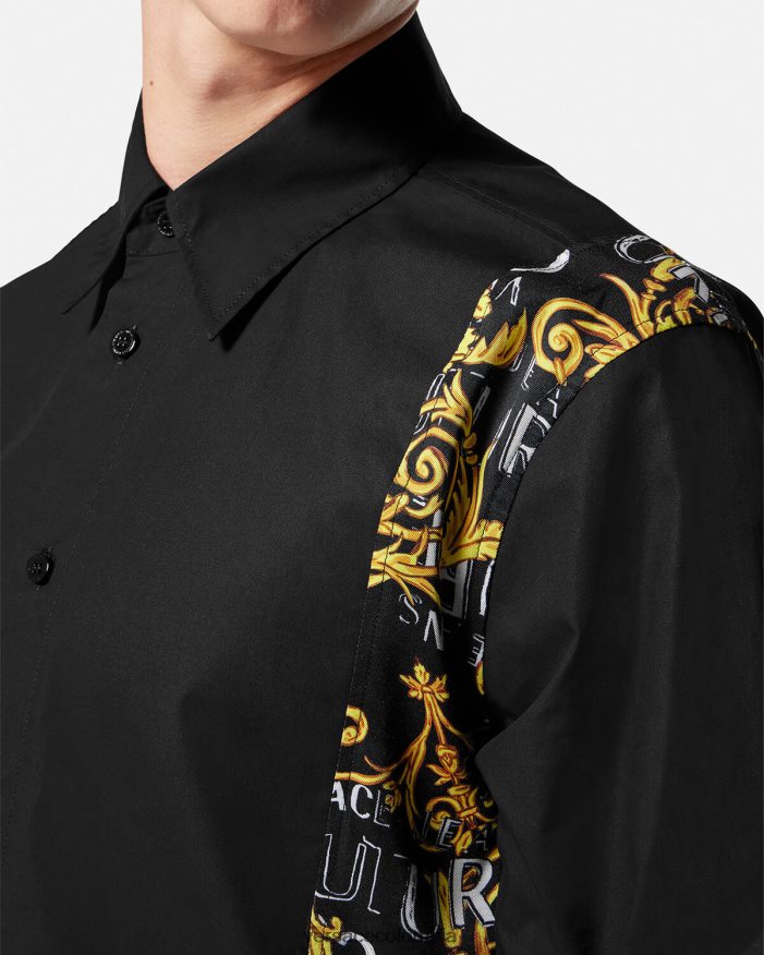 hombres camisa de alta costura con logo Versace negro 2RP40F2397 ropa