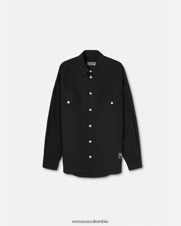 hombres camiseta con logo y número de pieza Versace negro 2RP40F2401 ropa