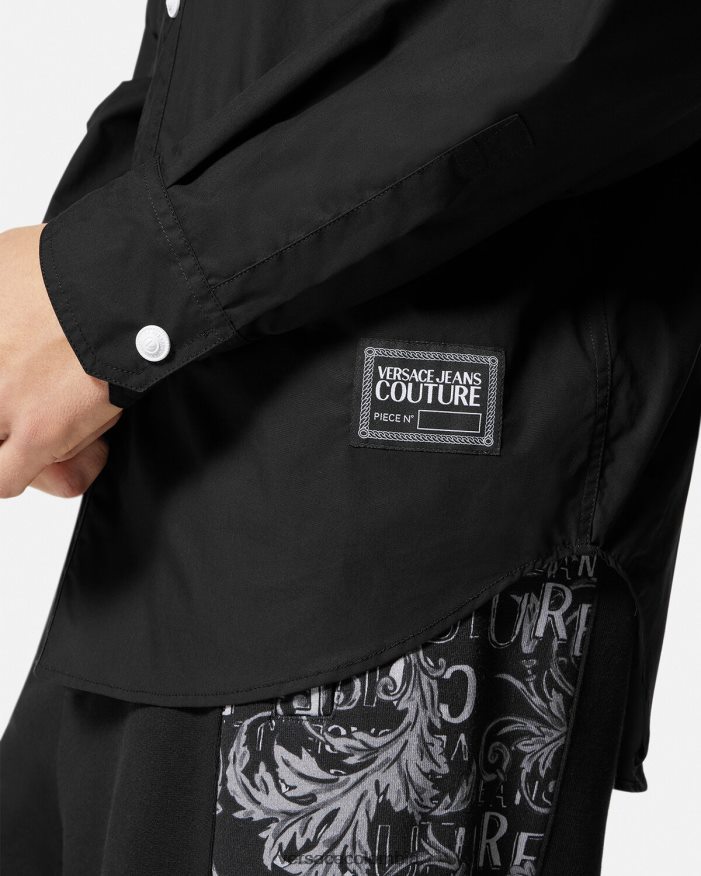 hombres camiseta con logo y número de pieza Versace negro 2RP40F2401 ropa