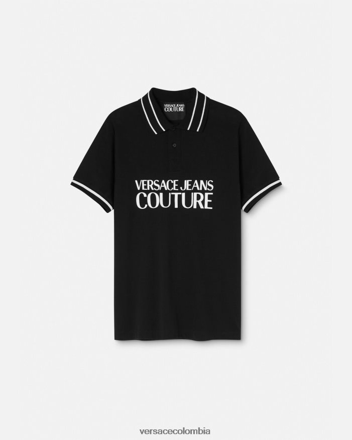 hombres playera tipo polo con logo Versace negro 2RP40F2361 ropa