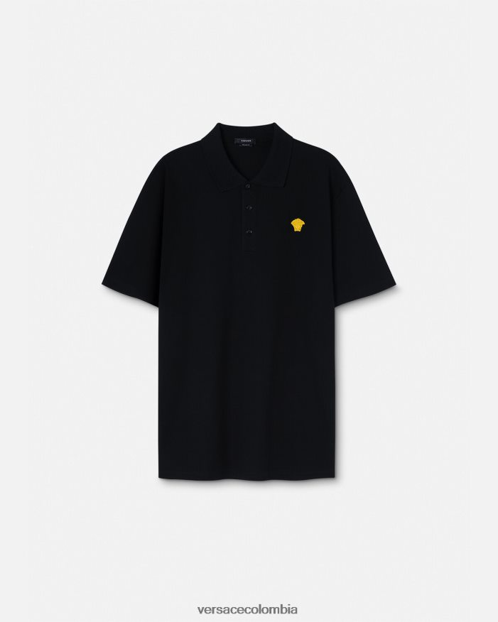 hombres playera tipo polo con medusa Versace negro 2RP40F1373 ropa