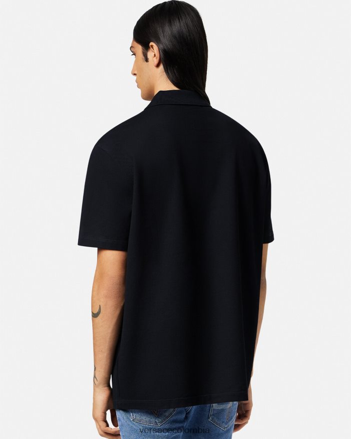 hombres playera tipo polo con medusa Versace negro 2RP40F1373 ropa