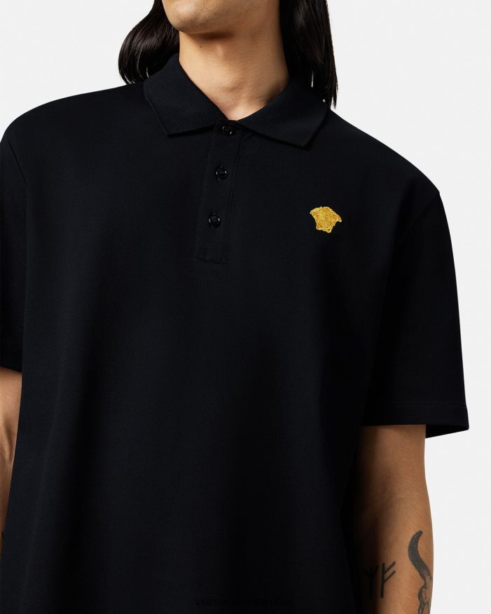 hombres playera tipo polo con medusa Versace negro 2RP40F1373 ropa
