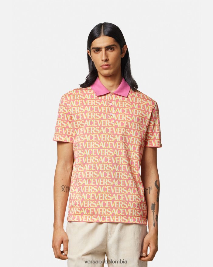 hombres polo de manga corta en toda la prenda Versace imprimir 2RP40F1356 ropa