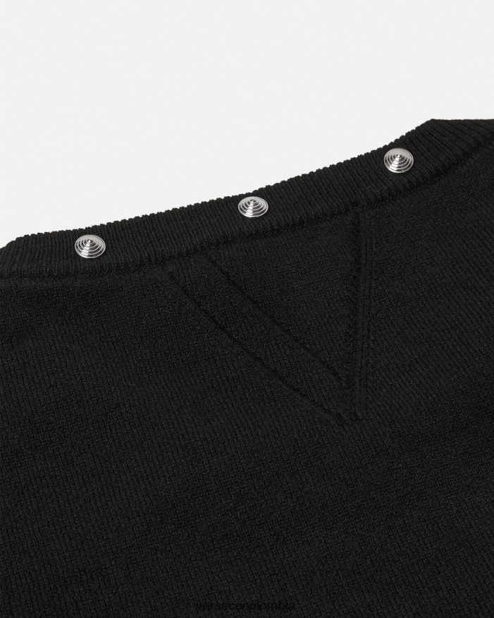 hombres suéter con tachuelas en espiral Versace negro 2RP40F1346 ropa