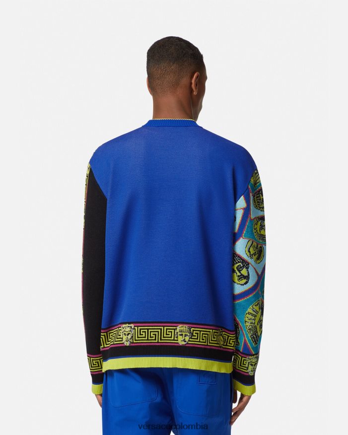 hombres suéter le maschere jacquard Versace imprimir 2RP40F1335 ropa
