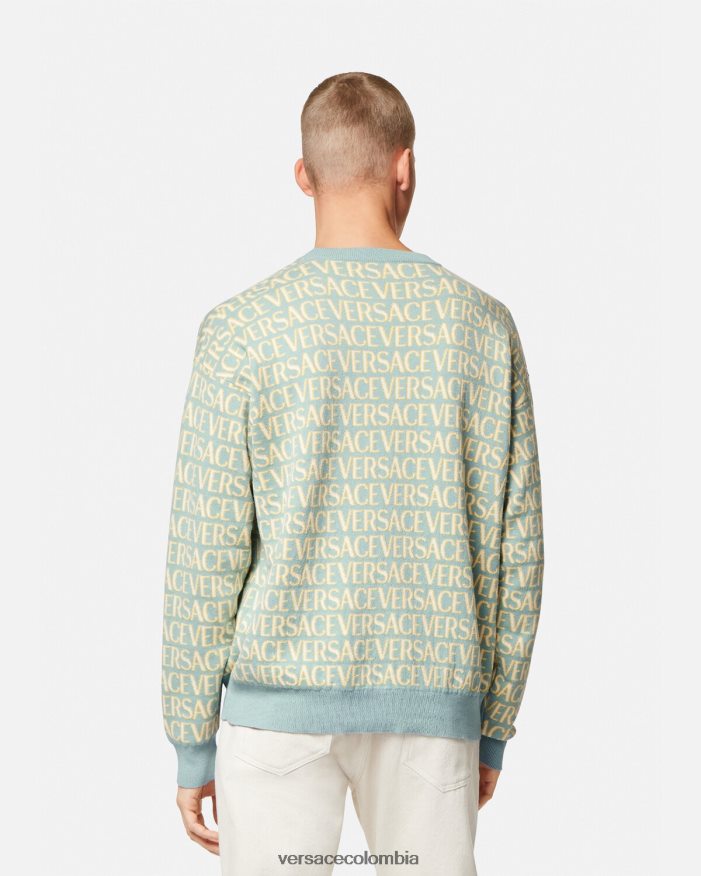 hombres suéter tejido en toda la prenda Versace imprimir 2RP40F1325 ropa