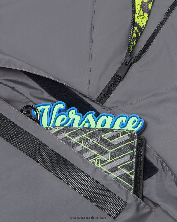 hombres chaqueta deportiva con silueta barroca Versace gris y lima 2RP40F1461 ropa