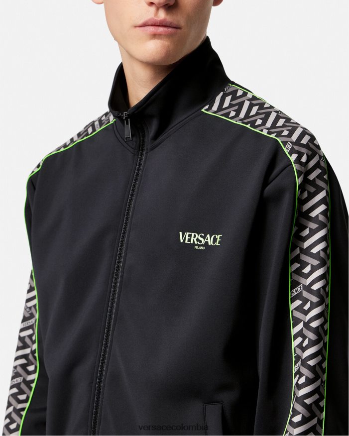 hombres chaqueta deportiva de nailon la greca Versace imprimir 2RP40F1458 ropa