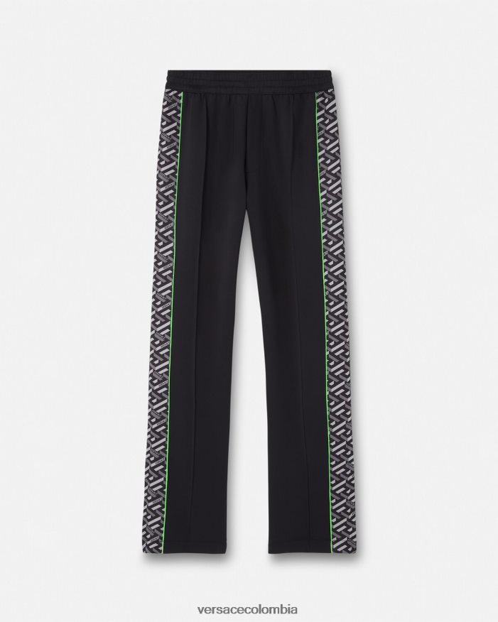 hombres pantalones deportivos de nailon con la greca Versace imprimir 2RP40F1457 ropa