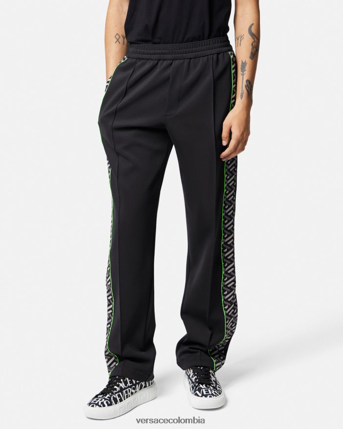 hombres pantalones deportivos de nailon con la greca Versace imprimir 2RP40F1457 ropa