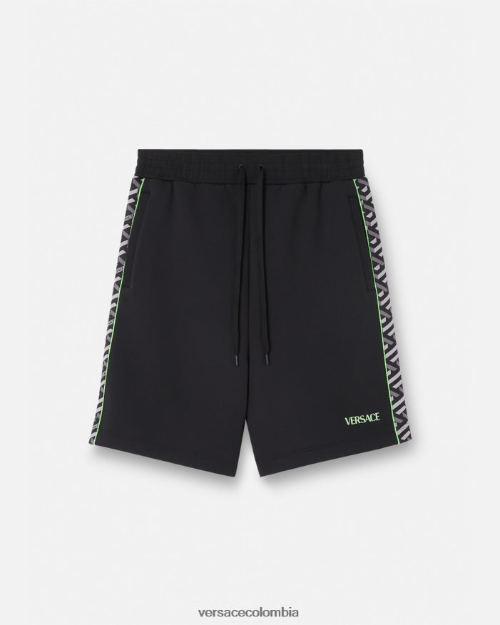 hombres shorts deportivos de nailon con la greca Versace imprimir 2RP40F1459 ropa