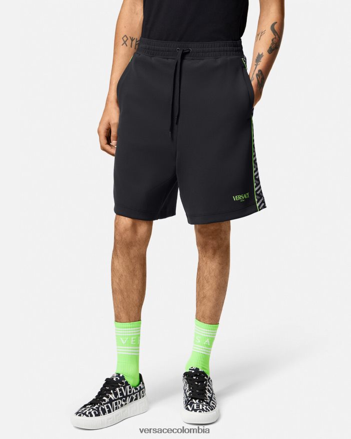 hombres shorts deportivos de nailon con la greca Versace imprimir 2RP40F1459 ropa