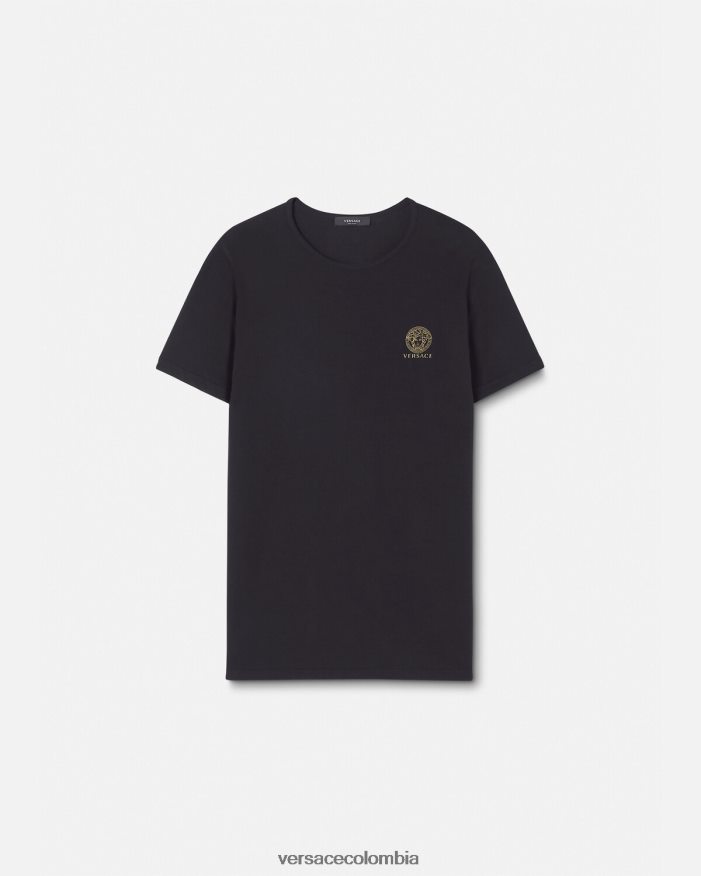 hombres camiseta medusa Versace negro 2RP40F1732 ropa interior y ropa de playa