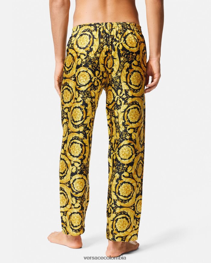 hombres pantalones de pijama de seda con estampado barroco Versace imprimir 2RP40F1736 ropa interior y ropa de playa