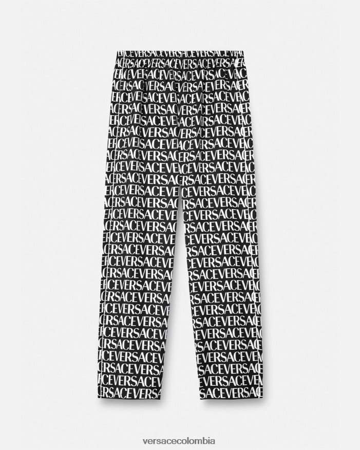 hombres pantalones de pijama por toda la prenda Versace negro y estampado 2RP40F1738 ropa interior y ropa de playa