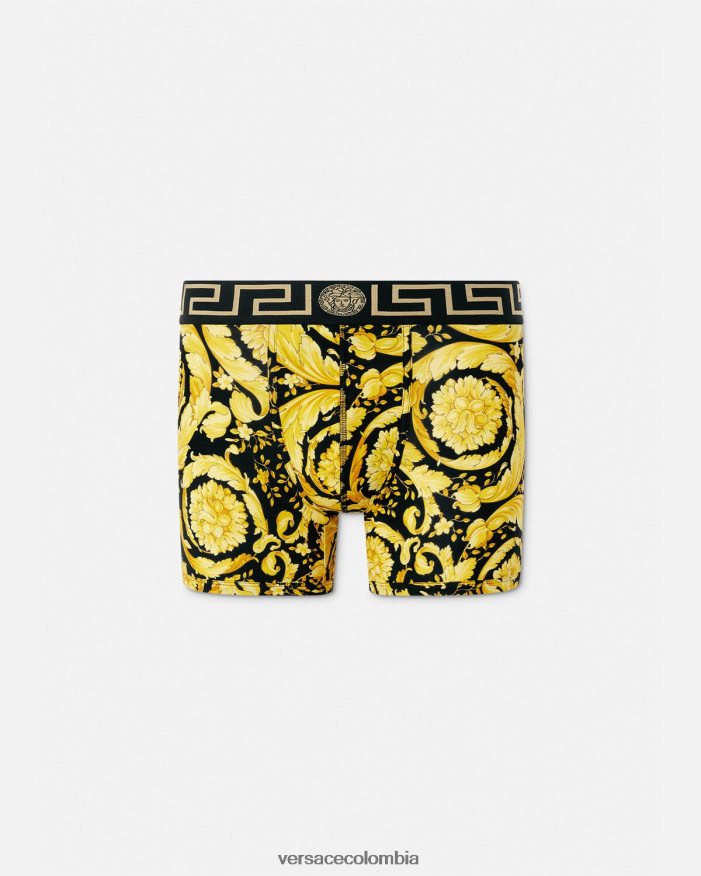 hombres baúles largos barrocos Versace negro 2RP40F1748 ropa interior y ropa de playa