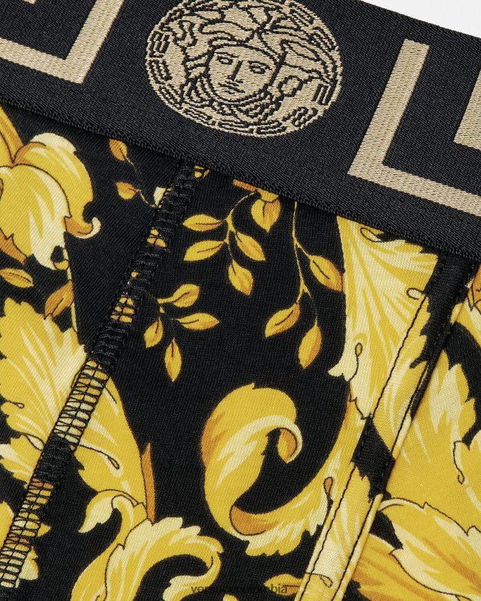 hombres baúles largos barrocos Versace negro 2RP40F1748 ropa interior y ropa de playa