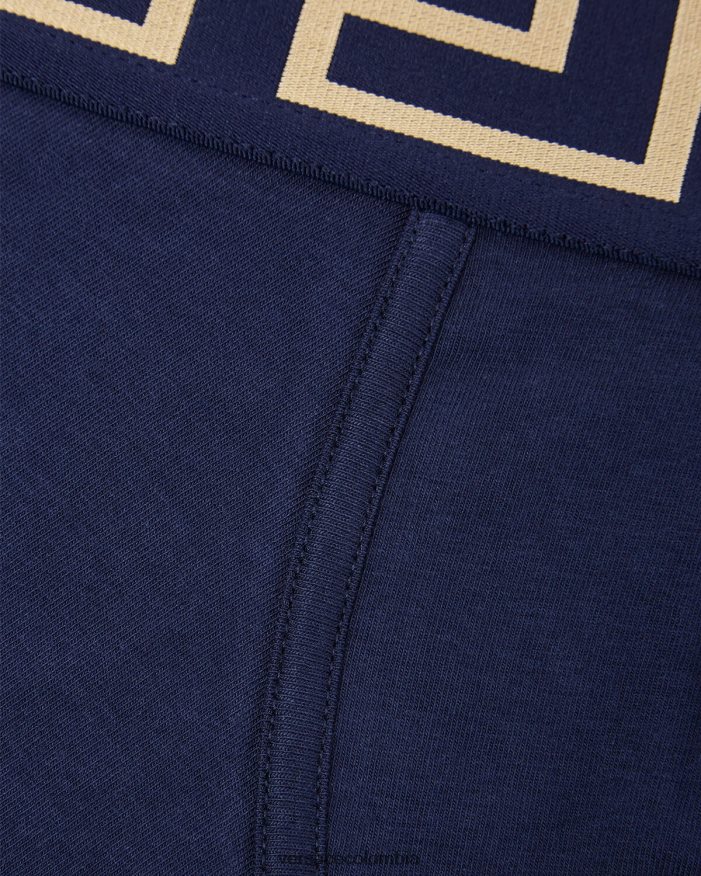 hombres calzoncillos con borde de greca Versace azul 2RP40F1756 ropa interior y ropa de playa