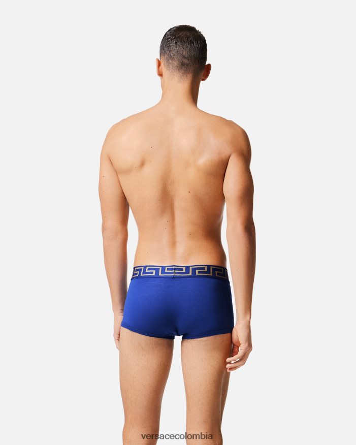 hombres calzoncillos con borde de greca Versace azul 2RP40F1757 ropa interior y ropa de playa