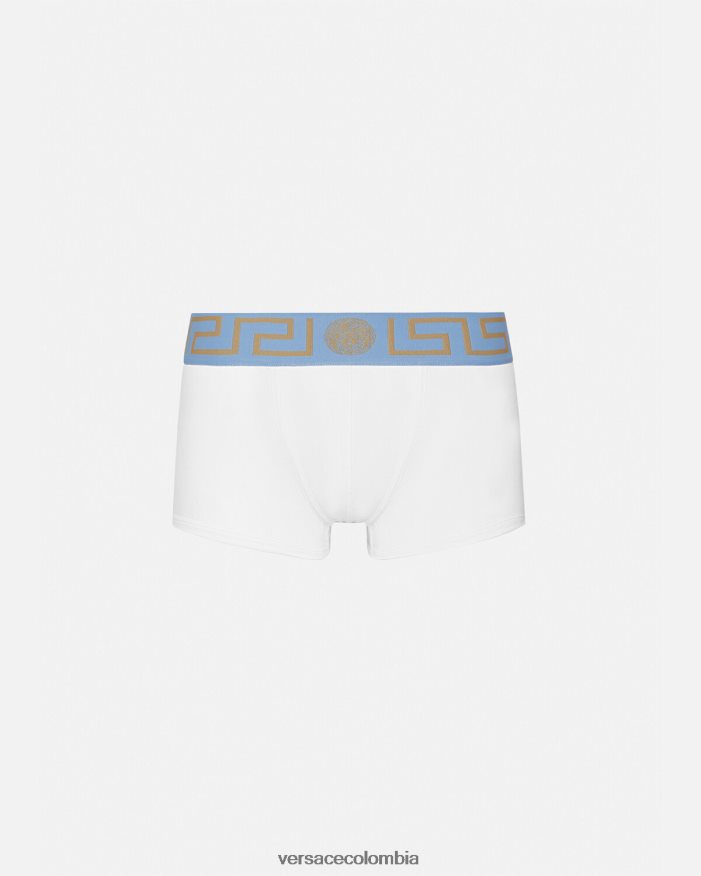 hombres calzoncillos con borde de greca Versace blanco 2RP40F1744 ropa interior y ropa de playa