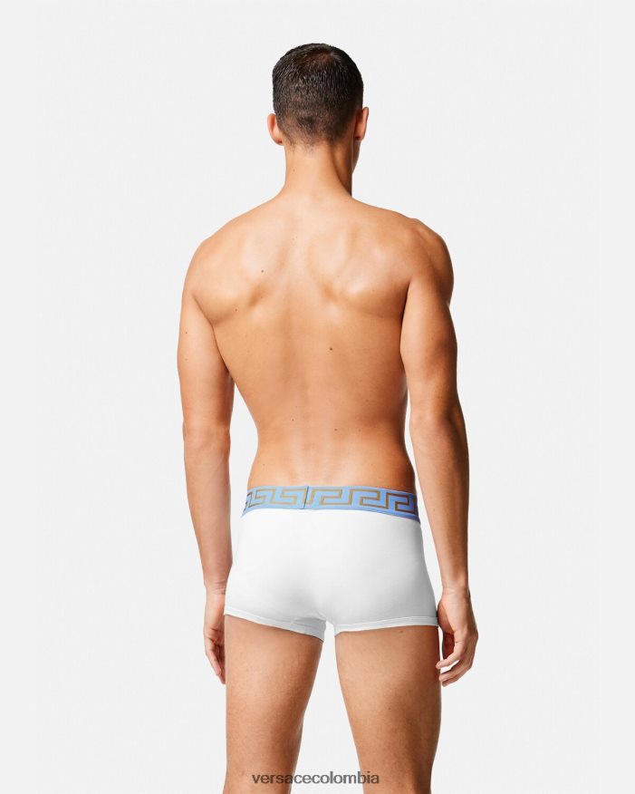 hombres calzoncillos con borde de greca Versace blanco 2RP40F1744 ropa interior y ropa de playa
