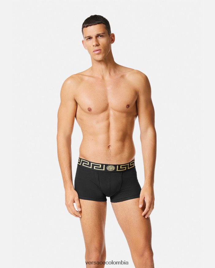 hombres calzoncillos con borde de greca Versace negro 2RP40F1755 ropa interior y ropa de playa