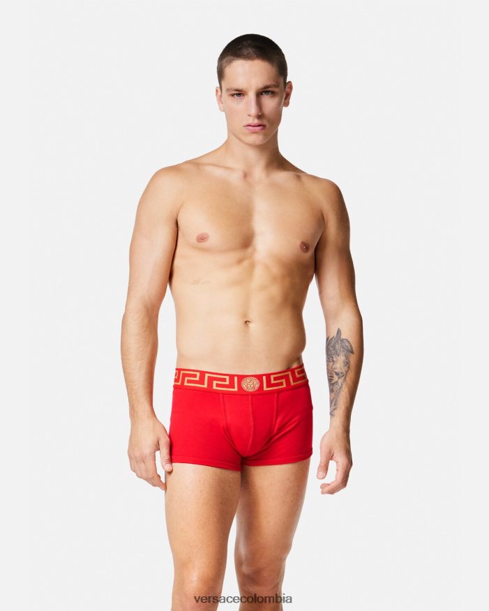 hombres calzoncillos con borde de greca Versace rojo 2RP40F1754 ropa interior y ropa de playa