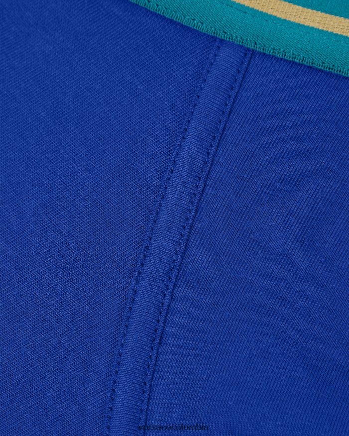 hombres calzoncillos largos con borde de greca Versace azul 2RP40F1747 ropa interior y ropa de playa