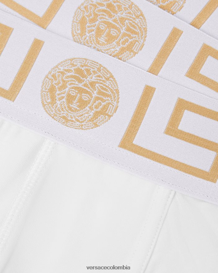 hombres pack de 3 calzoncillos con borde con greca Versace Oro blanco 2RP40F1749 ropa interior y ropa de playa