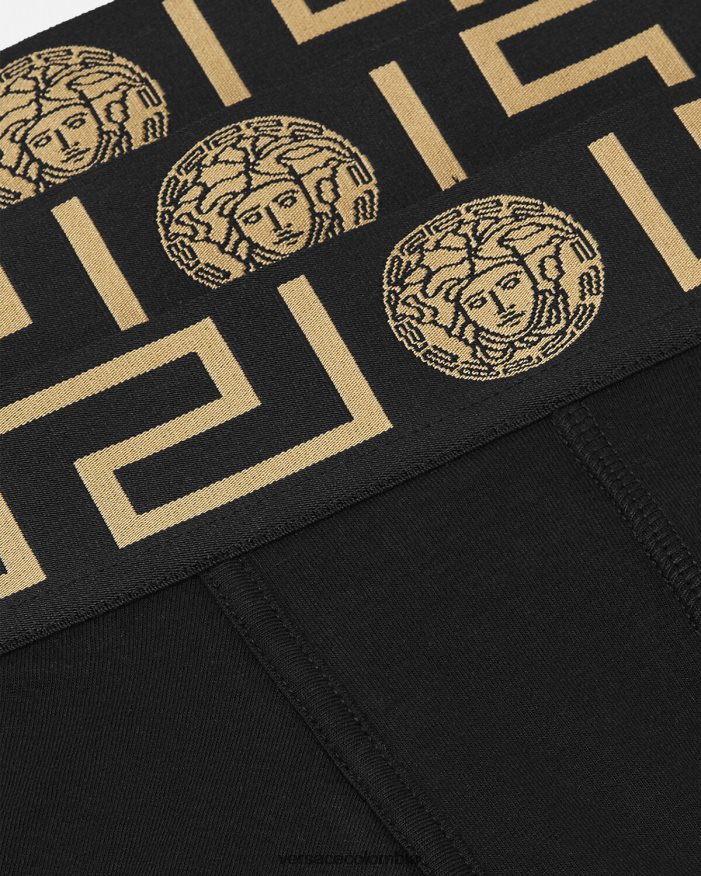 hombres pack de 3 calzoncillos con borde con greca Versace negro 2RP40F1750 ropa interior y ropa de playa