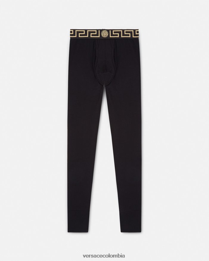 hombres ropa interior larga con borde de greca Versace negro 2RP40F1760 ropa interior y ropa de playa