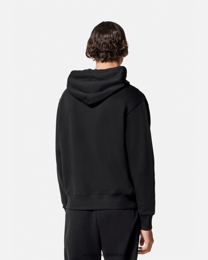 hombres sudadera con capucha y logo Versace oro negro 2RP40F2362 ropa