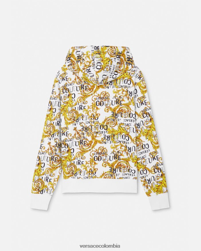 hombres sudadera con logo y cremallera Versace oro y blanco 2RP40F2404 ropa