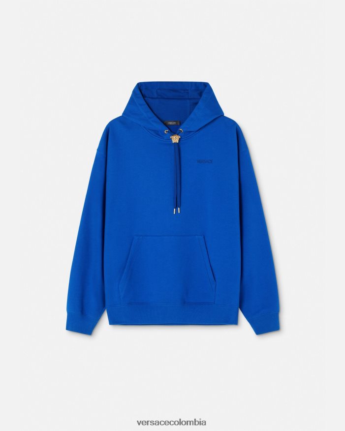 hombres sudadera con capucha de medusa Versace azul 2RP40F1419 ropa